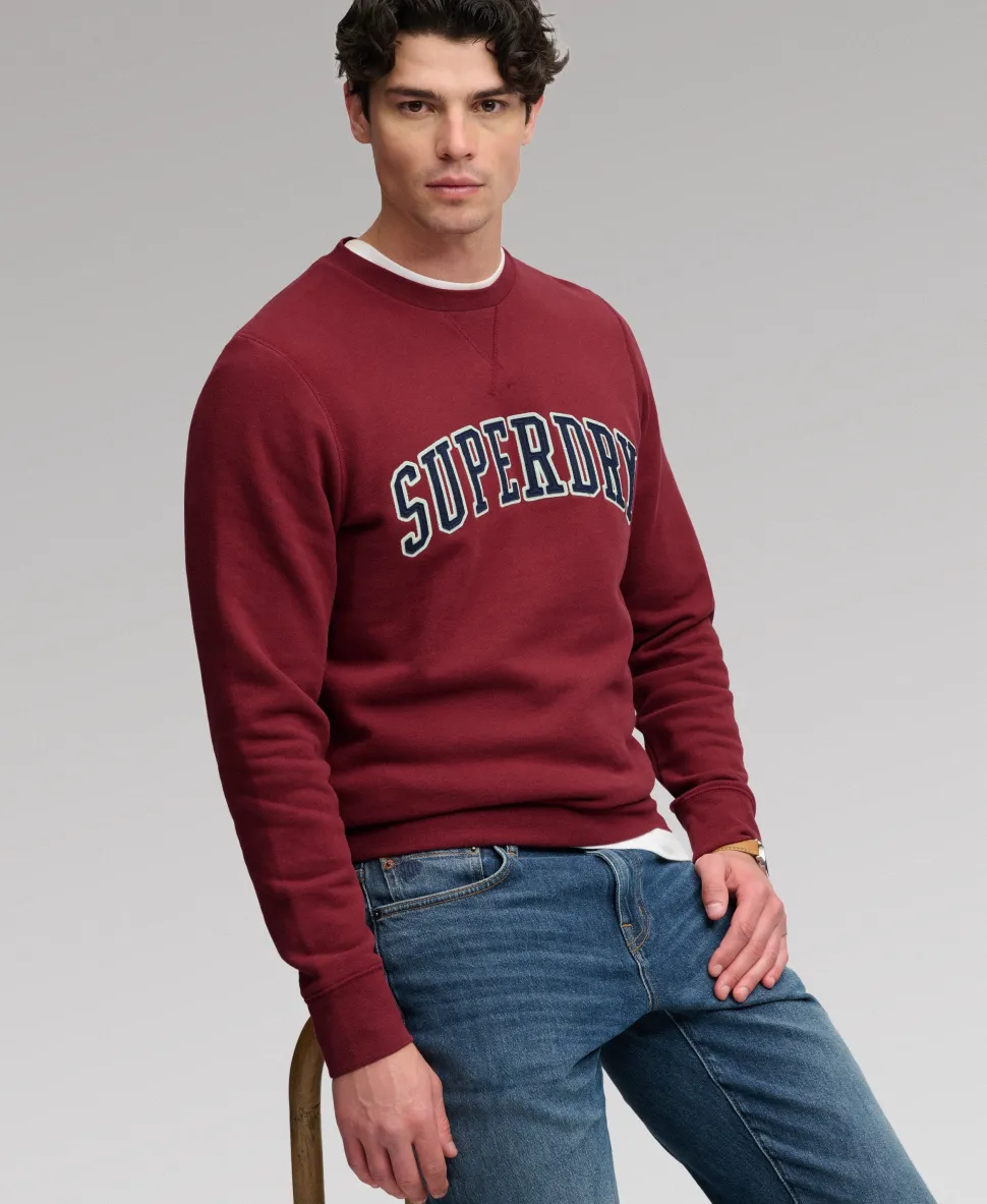 Athletic Applique Relaxed Crew Sweatshirt
