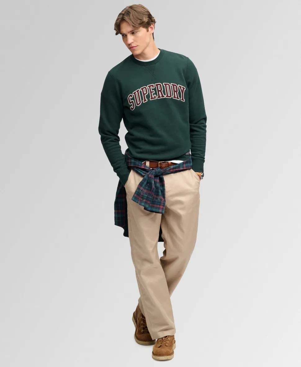 Athletic Applique Relaxed Crew Sweatshirt