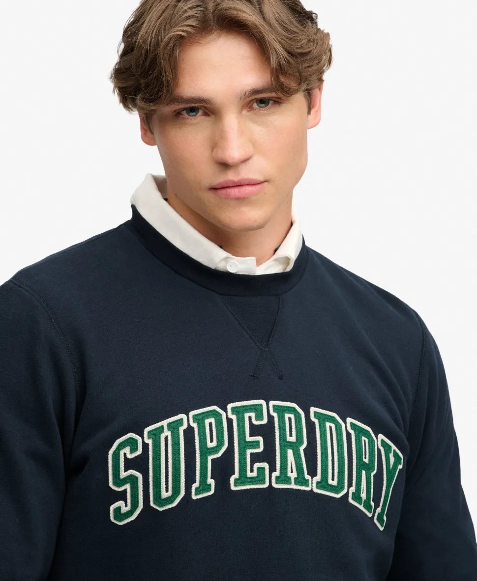 Athletic Applique Relaxed Crew Sweatshirt
