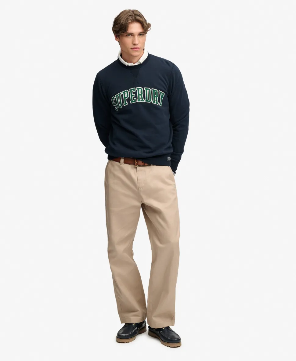 Athletic Applique Relaxed Crew Sweatshirt