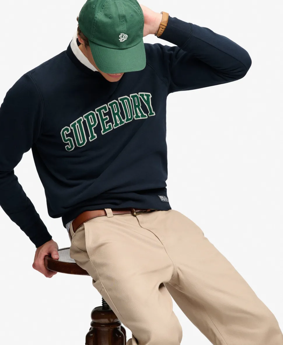 Athletic Applique Relaxed Crew Sweatshirt