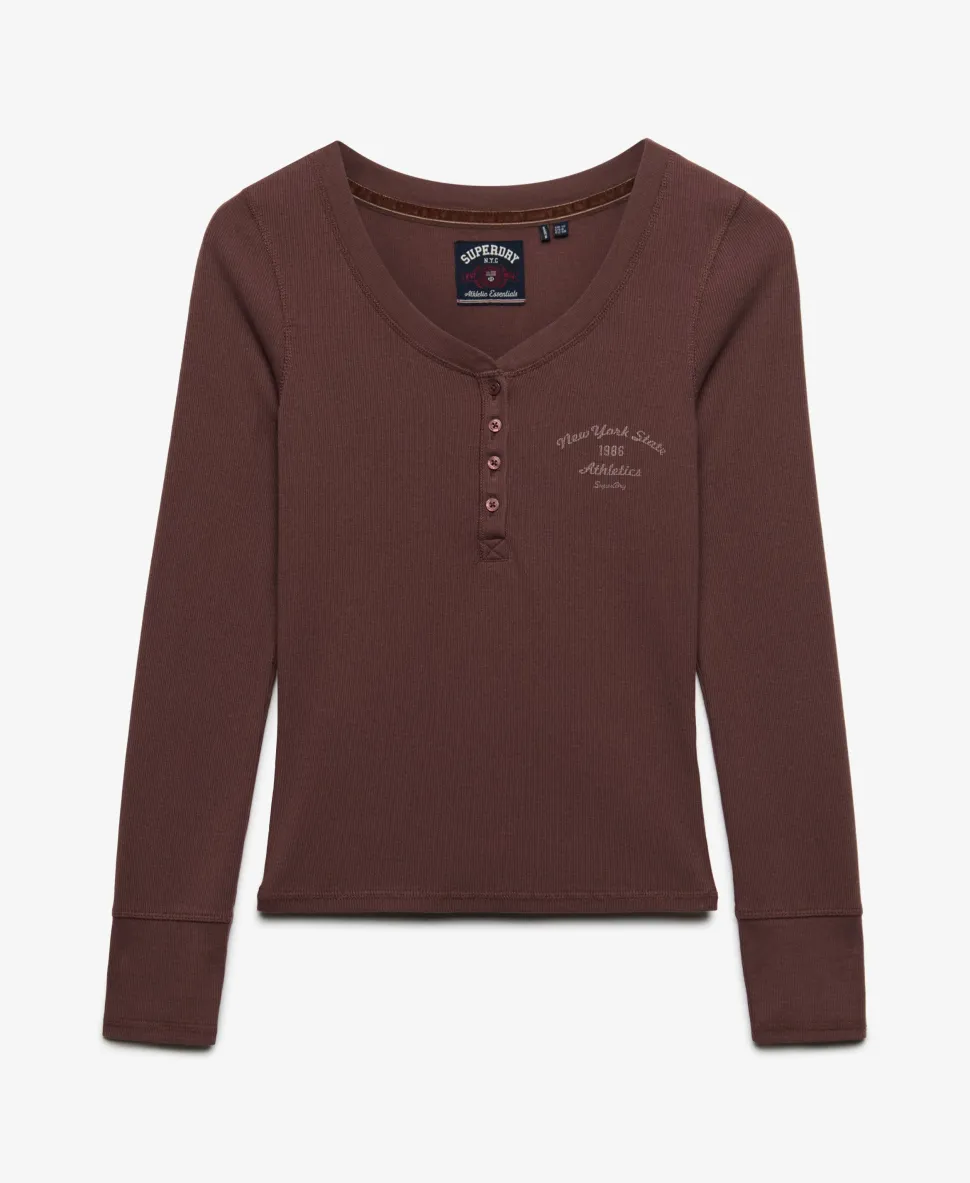 Athletic Button Down Long Sleeve Top