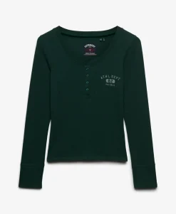 Athletic Button Down Long Sleeve Top