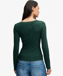 Athletic Button Down Long Sleeve Top
