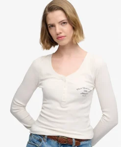 Athletic Button Down Long Sleeve Top