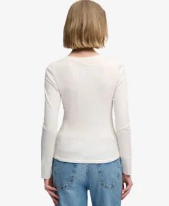 Athletic Button Down Long Sleeve Top