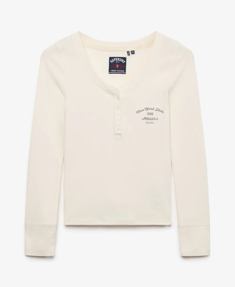 Athletic Button Down Long Sleeve Top