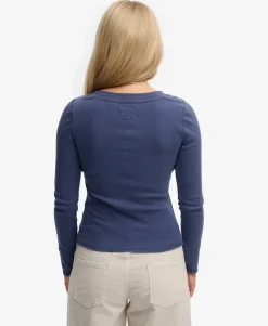 Athletic Button Down Long Sleeve Top