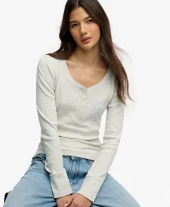 Athletic Button Down Long Sleeve Top