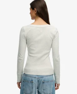 Athletic Button Down Long Sleeve Top