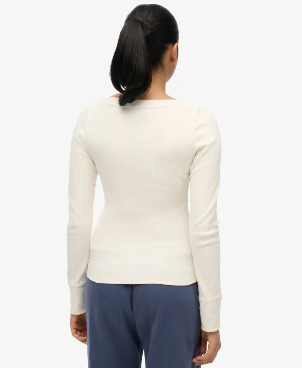 Athletic Button Down Long Sleeve Top