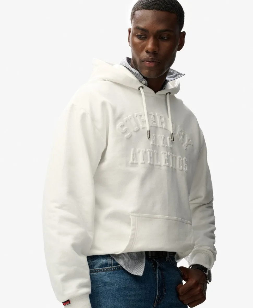 Athletic Embossed Oversized Hoodie