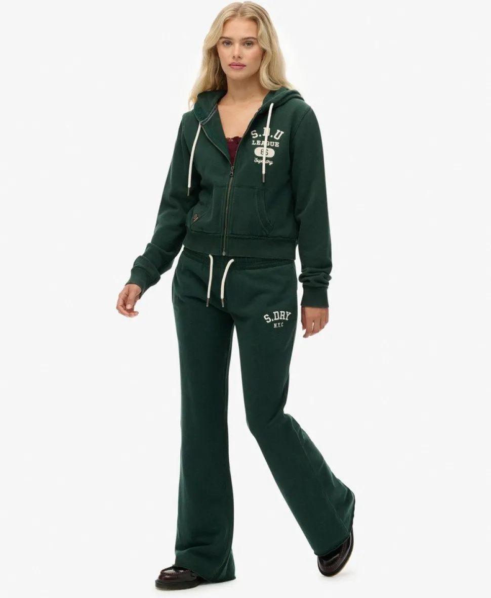 Athletic Embroidered Flare Joggers