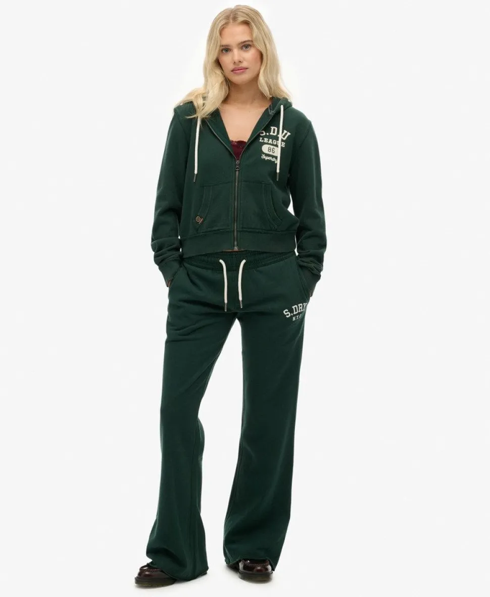 Athletic Embroidered Flare Joggers