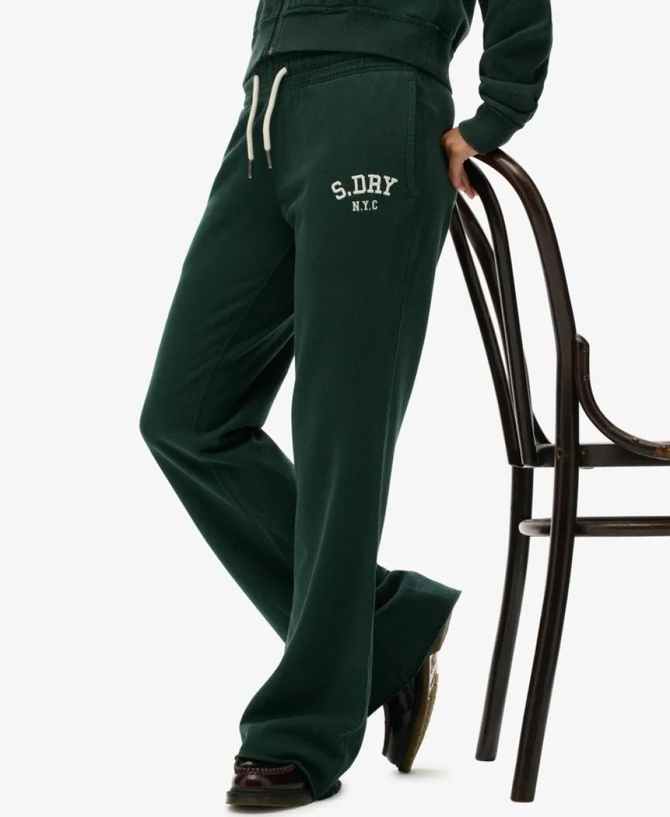 Athletic Embroidered Flare Joggers