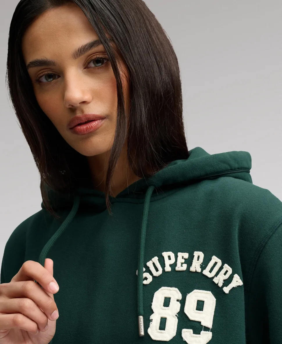 Athletic Essential Applique Cropped Hoodie