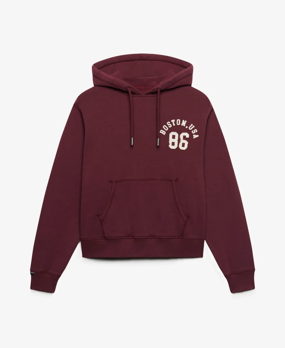 Athletic Essential Applique Cropped Hoodie