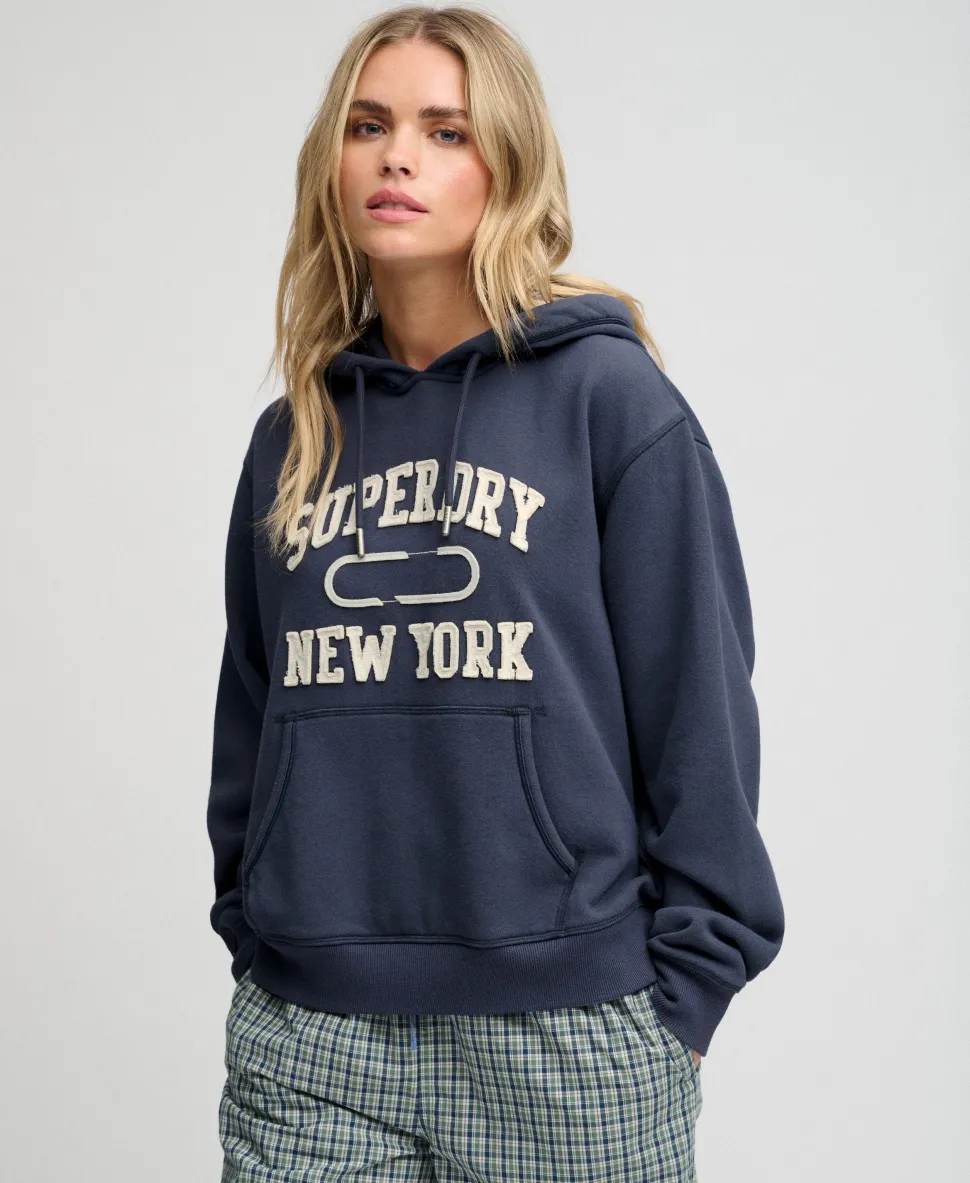 Athletic Essential Applique Cropped Hoodie
