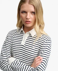 Athletic Essential Cropped Stripe Rugby Top