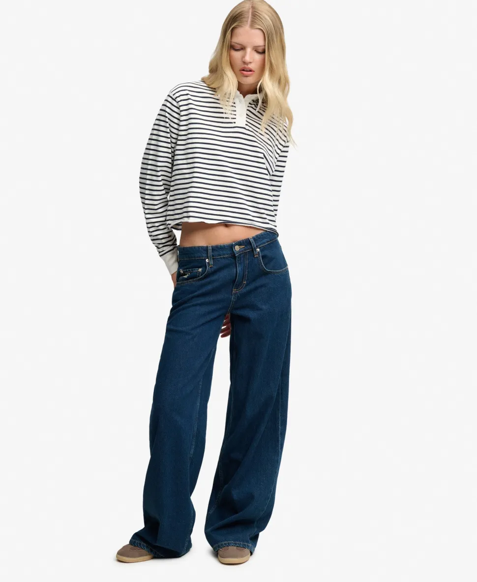 Athletic Essential Cropped Stripe Rugby Top