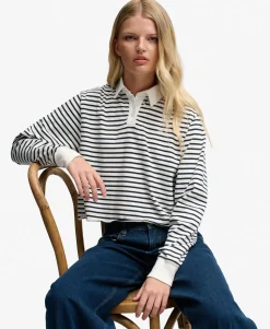 Athletic Essential Cropped Stripe Rugby Top