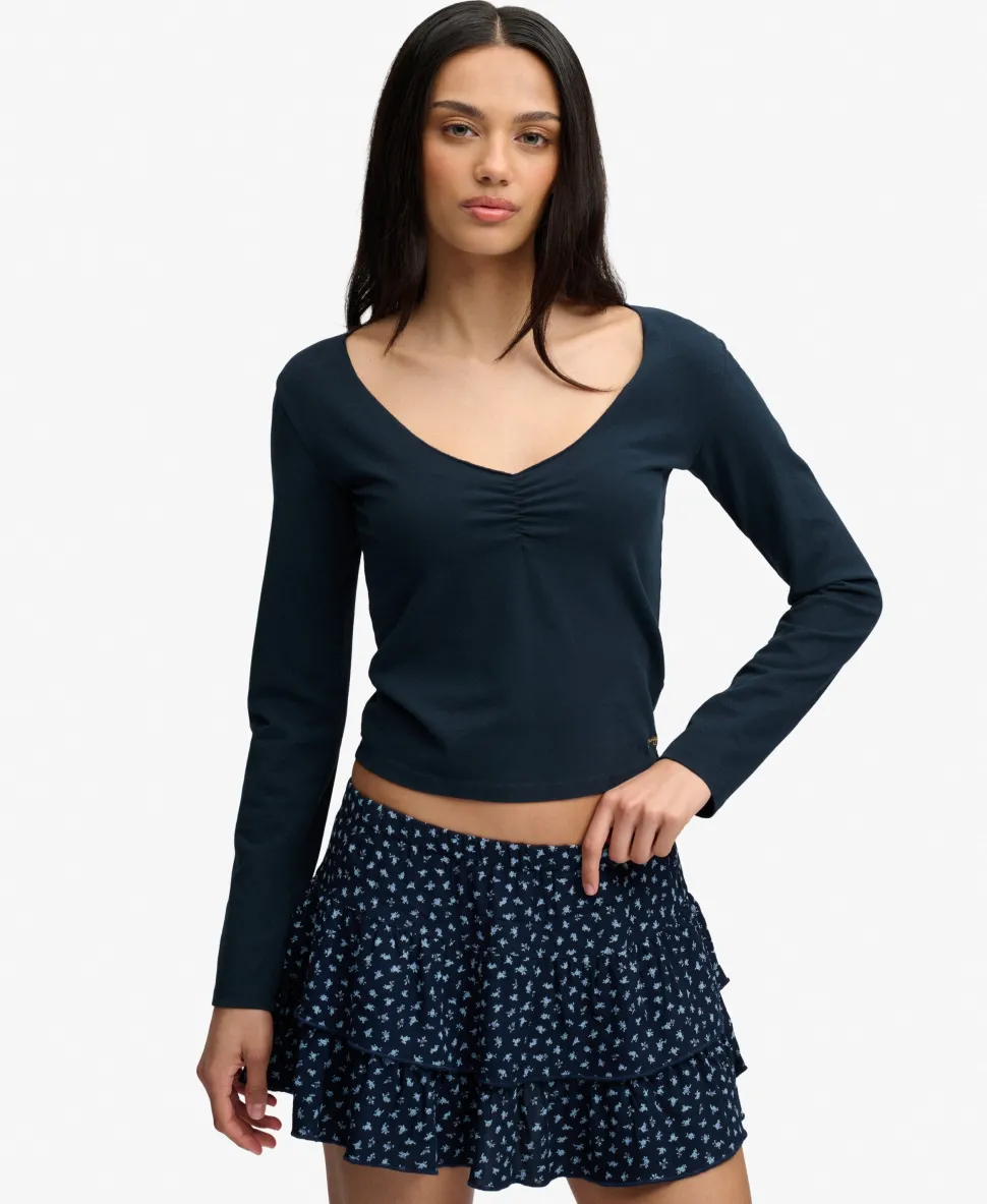 Athletic Essential Gathered Long Sleeve Top