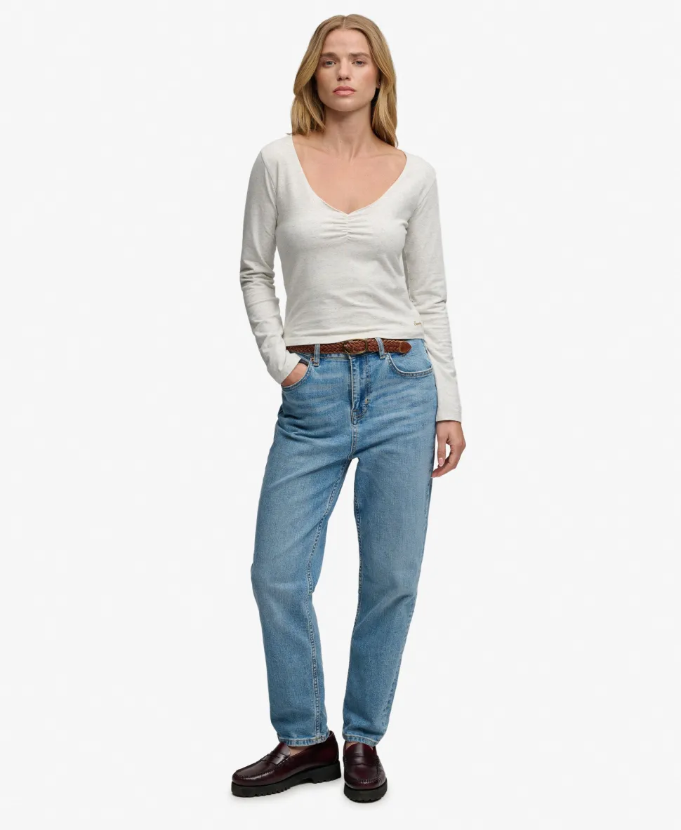 Athletic Essential Gathered Long Sleeve Top