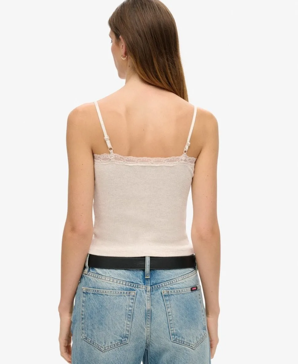 Athletic Essential Lace Trim Cami Top