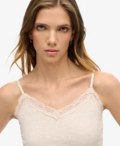 Athletic Essential Lace Trim Cami Top