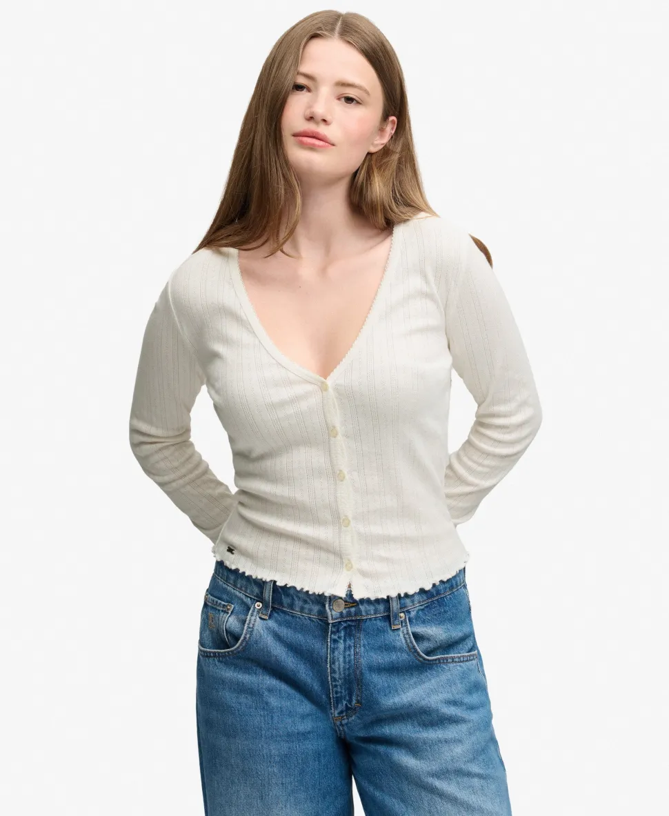 Athletic Essential Pointelle Cardigan