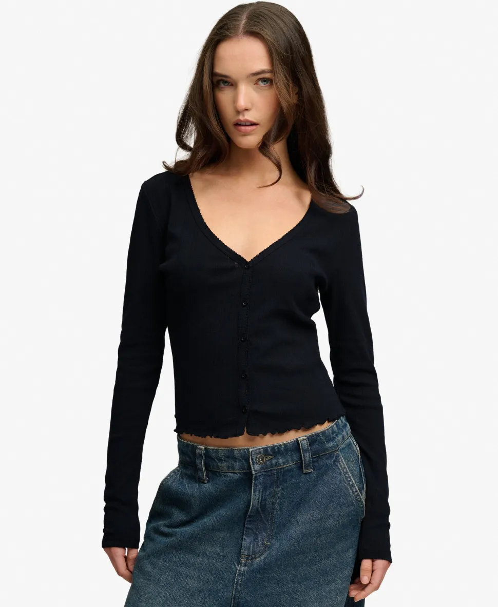 Athletic Essential Pointelle Cardigan
