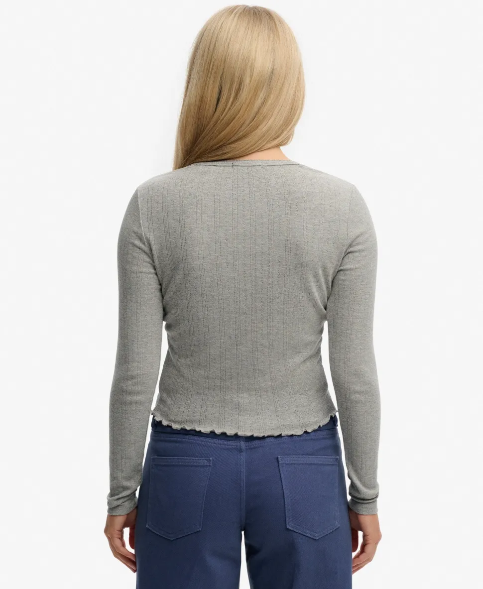 Athletic Essential Pointelle Cardigan