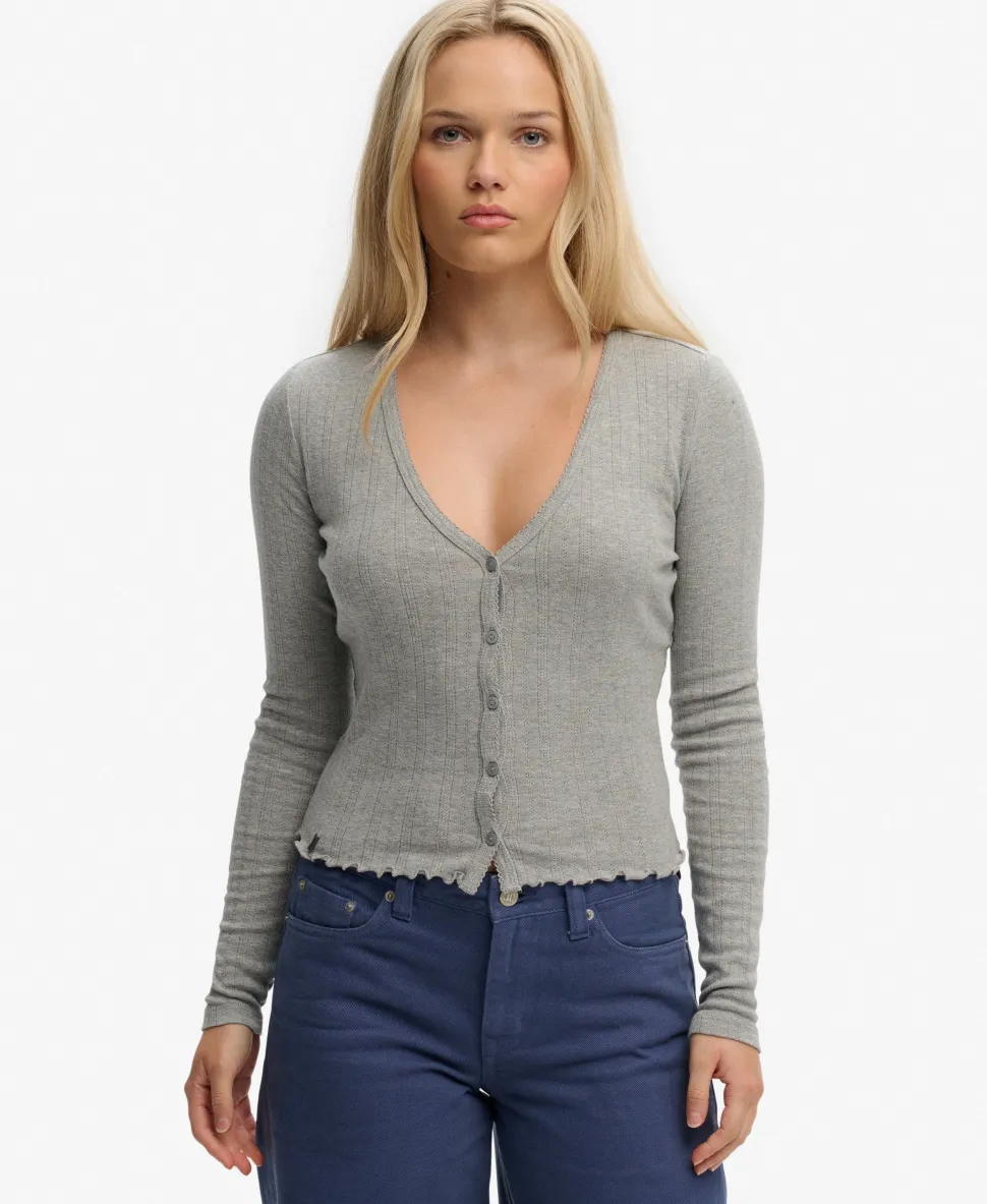 Athletic Essential Pointelle Cardigan
