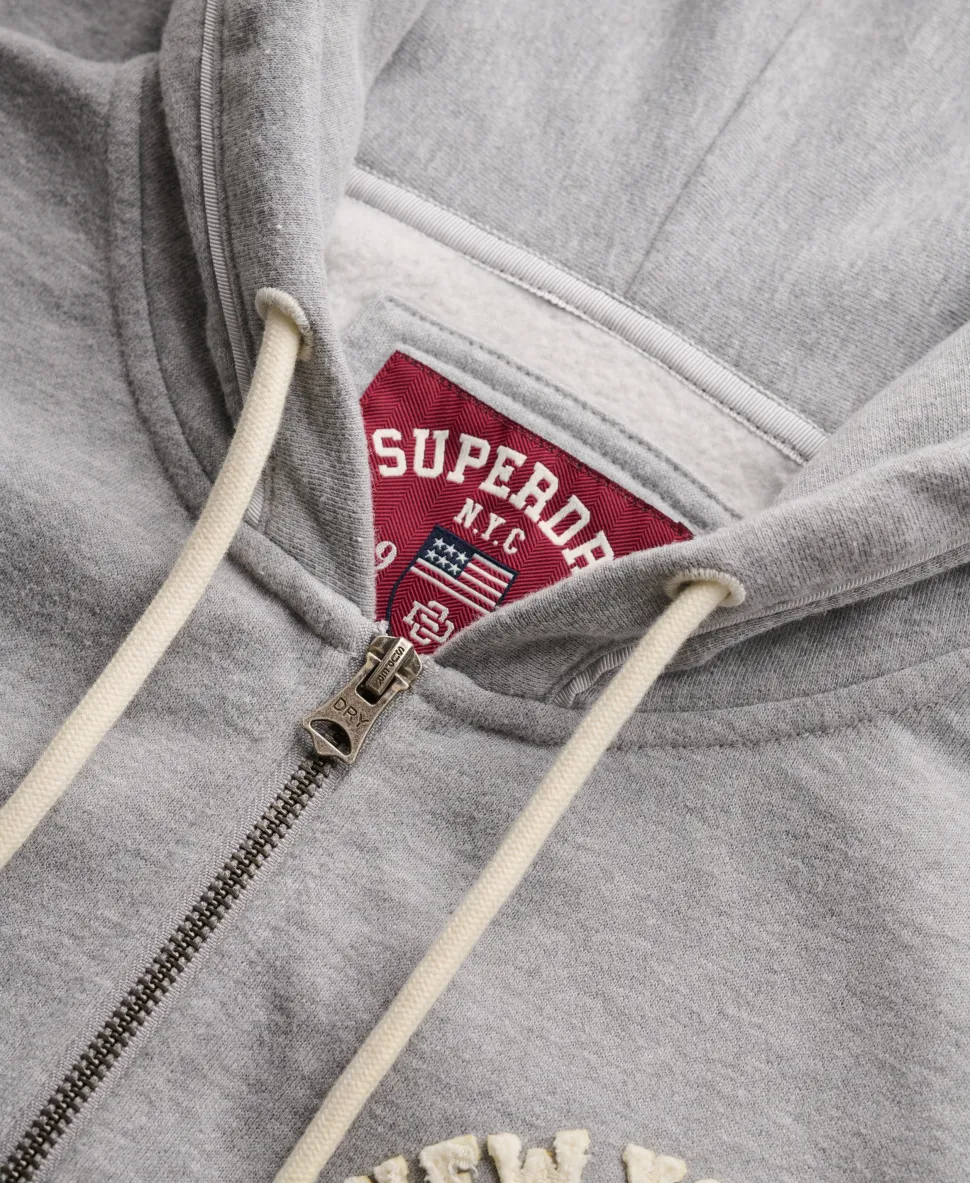 Athletic Essential Relaxed Crop Zip Hoodie