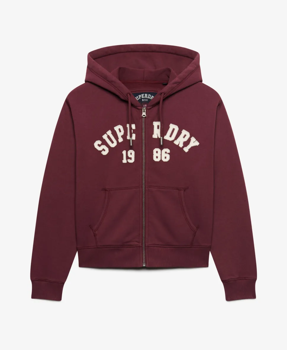 Athletic Essential Relaxed Crop Zip Hoodie