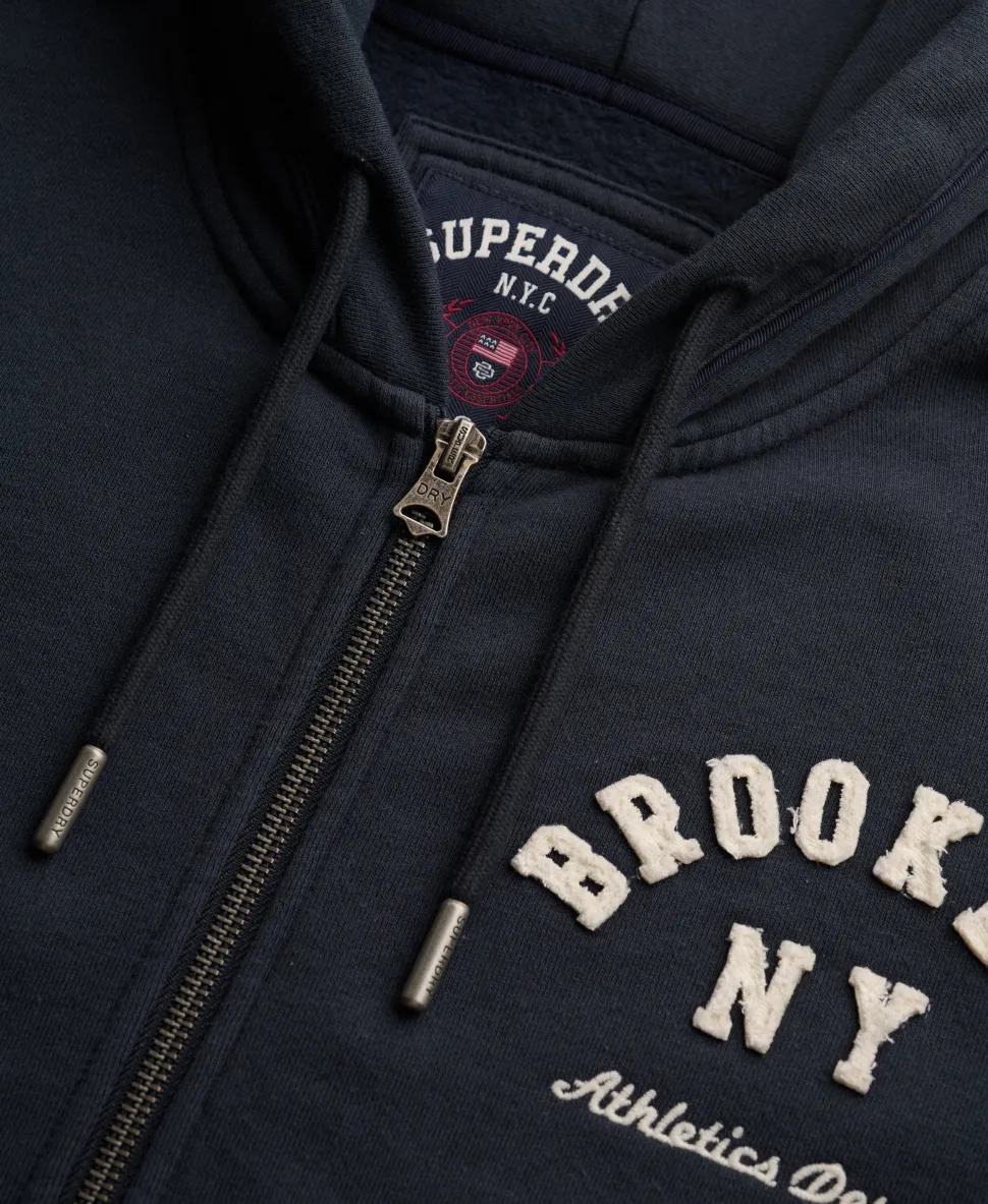 Athletic Essential Relaxed Crop Zip Hoodie