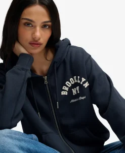 Athletic Essential Relaxed Crop Zip Hoodie