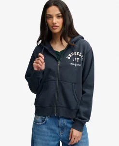 Athletic Essential Relaxed Crop Zip Hoodie