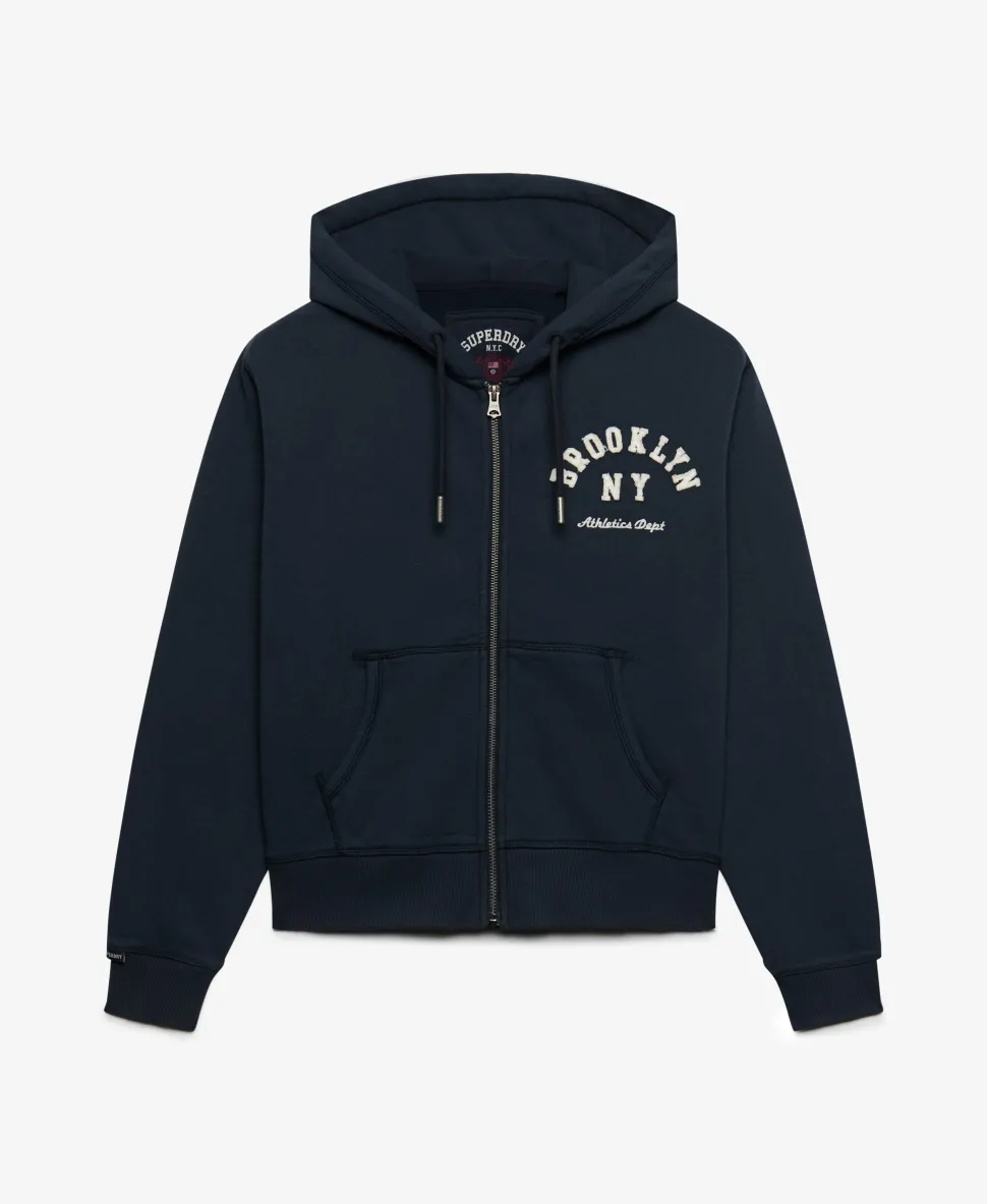 Athletic Essential Relaxed Crop Zip Hoodie