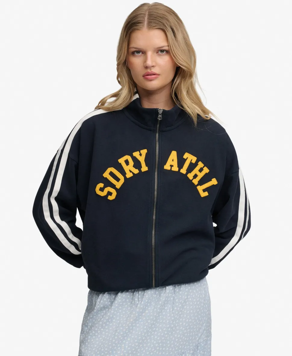 Athletic Essentials Applique Loose Zip Track Top