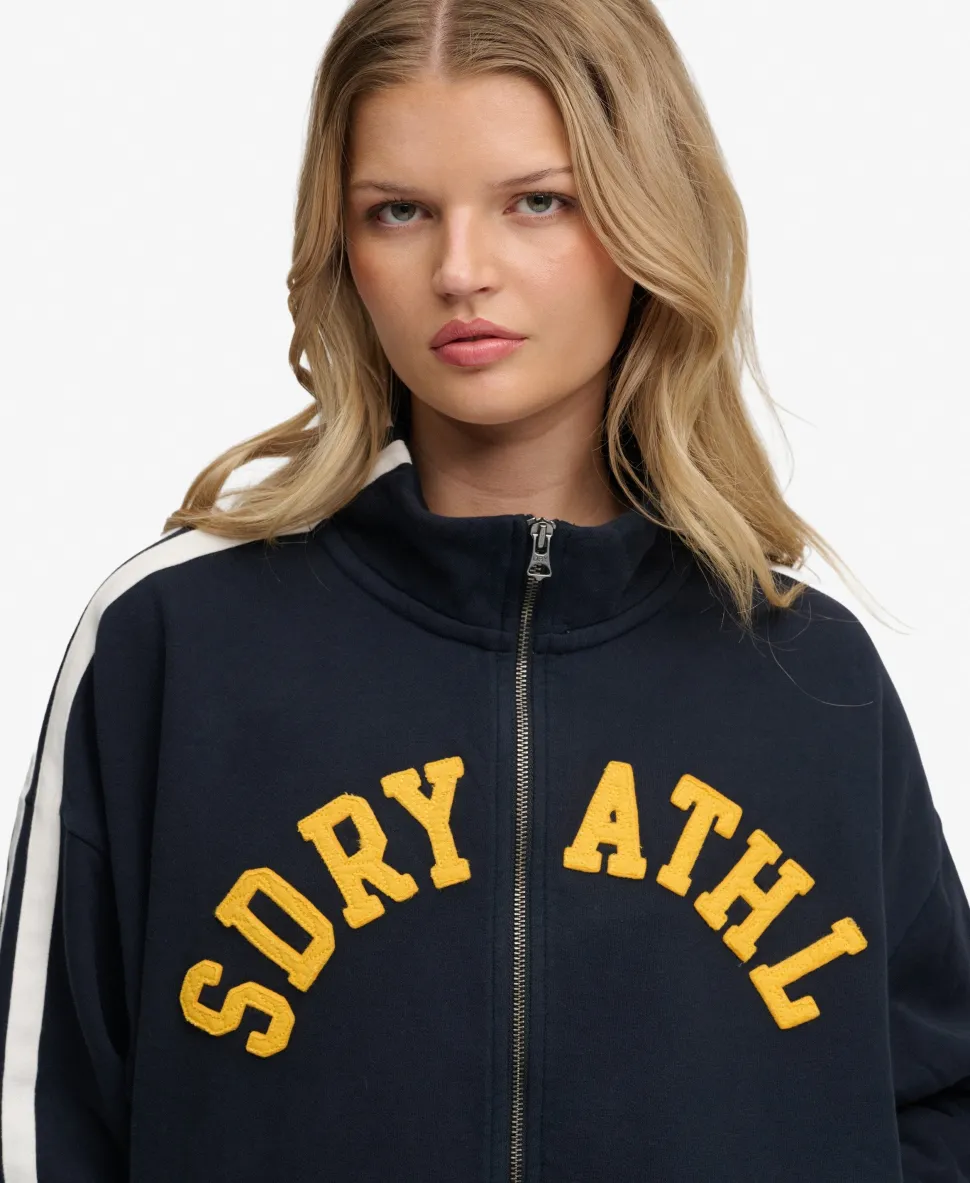 Athletic Essentials Applique Loose Zip Track Top