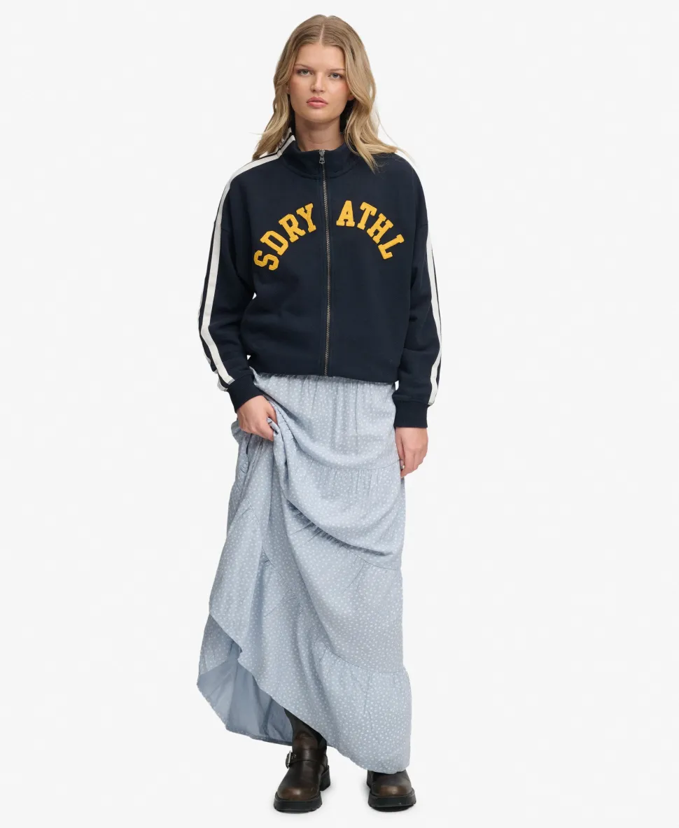 Athletic Essentials Applique Loose Zip Track Top