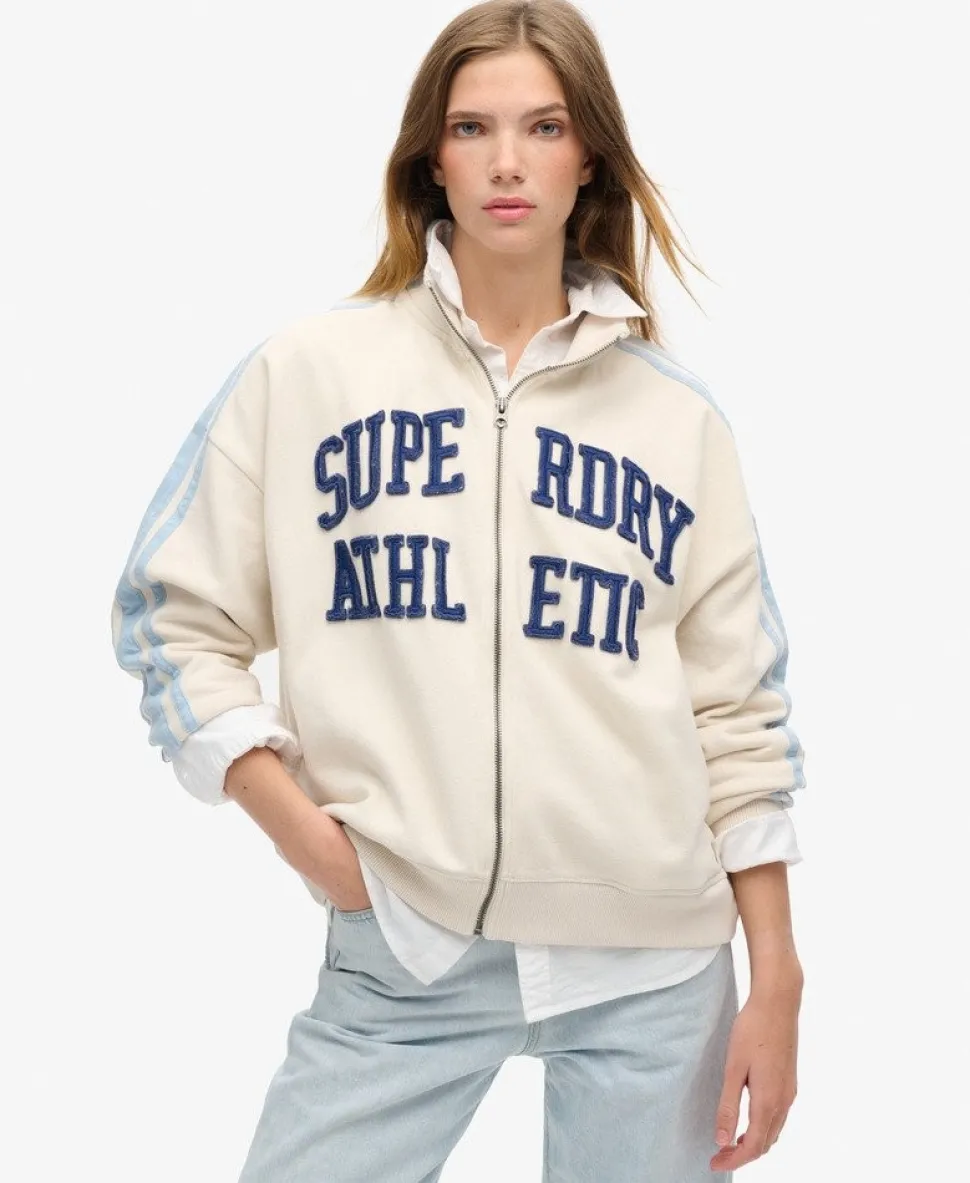 Athletic Essentials Applique Loose Zip Track Top