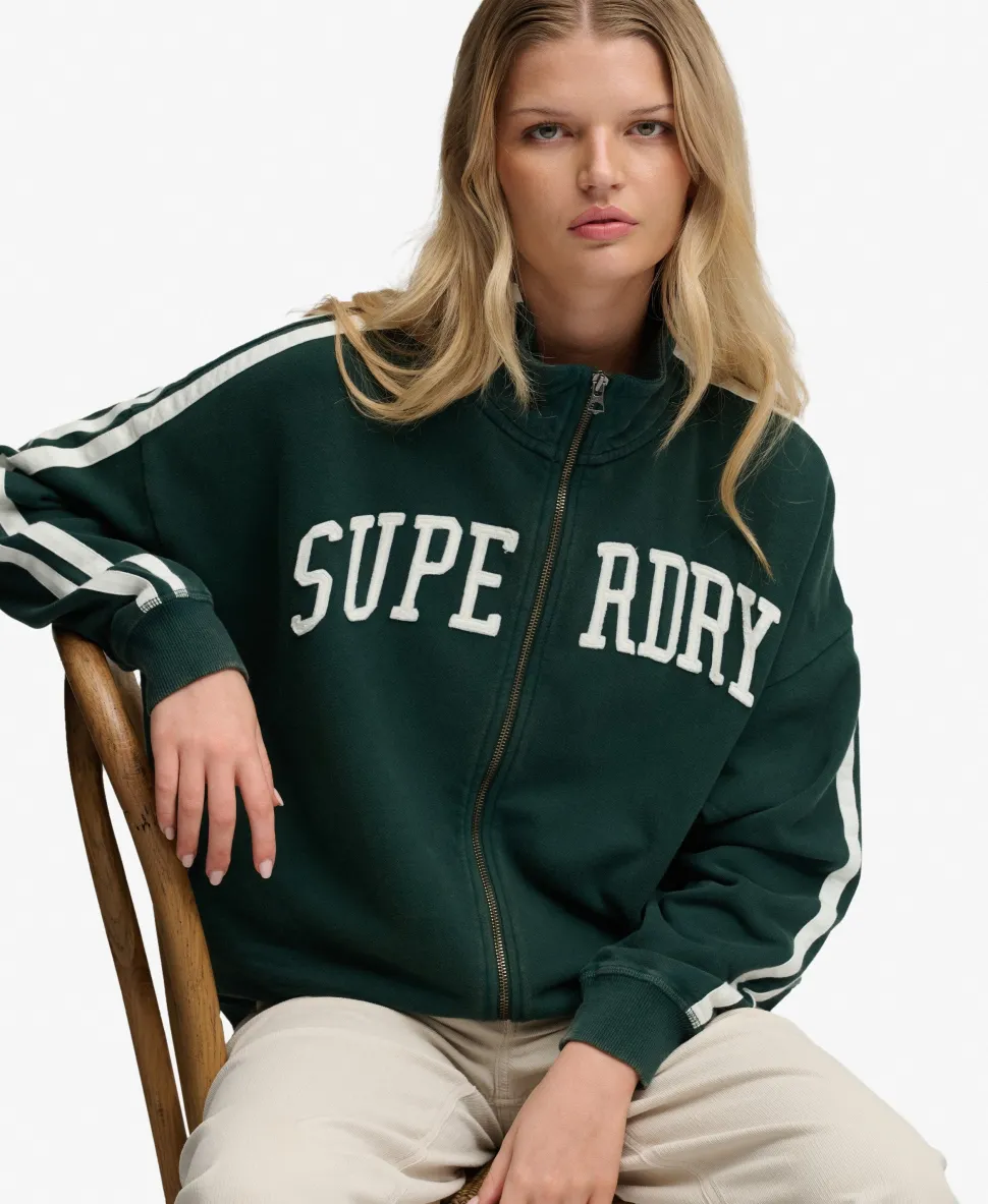 Athletic Essentials Applique Loose Zip Track Top