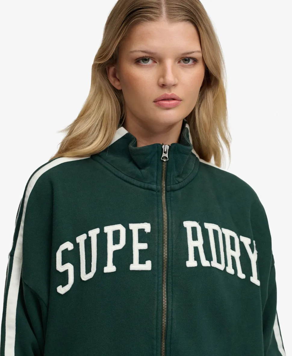 Athletic Essentials Applique Loose Zip Track Top