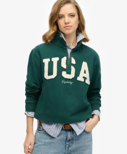 Athletic Essentials Applique Half Zip Sweatshirt