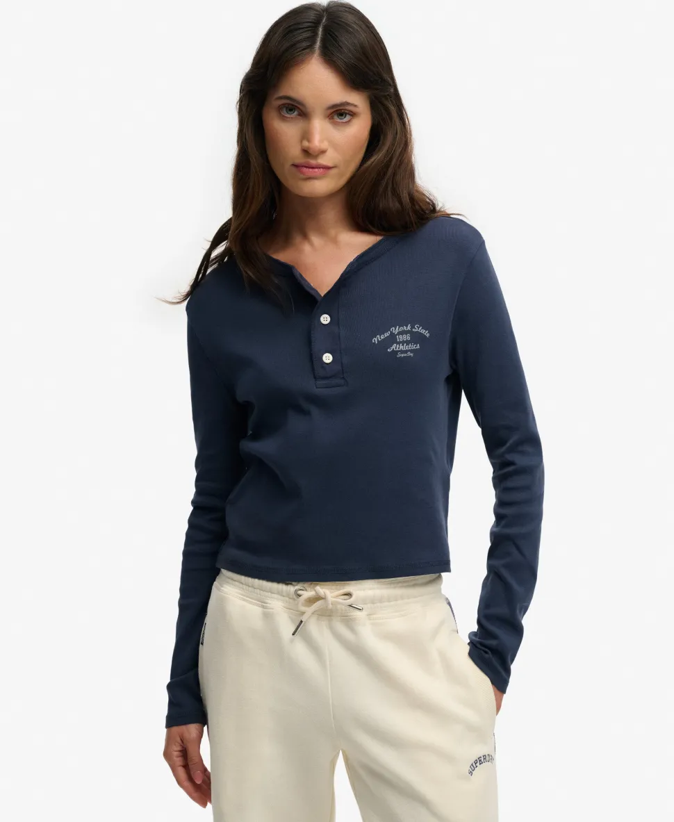 Athletic Essentials Button Down Long Sleeve Top