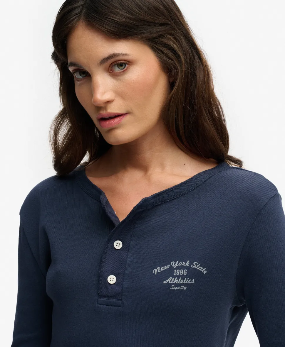 Athletic Essentials Button Down Long Sleeve Top