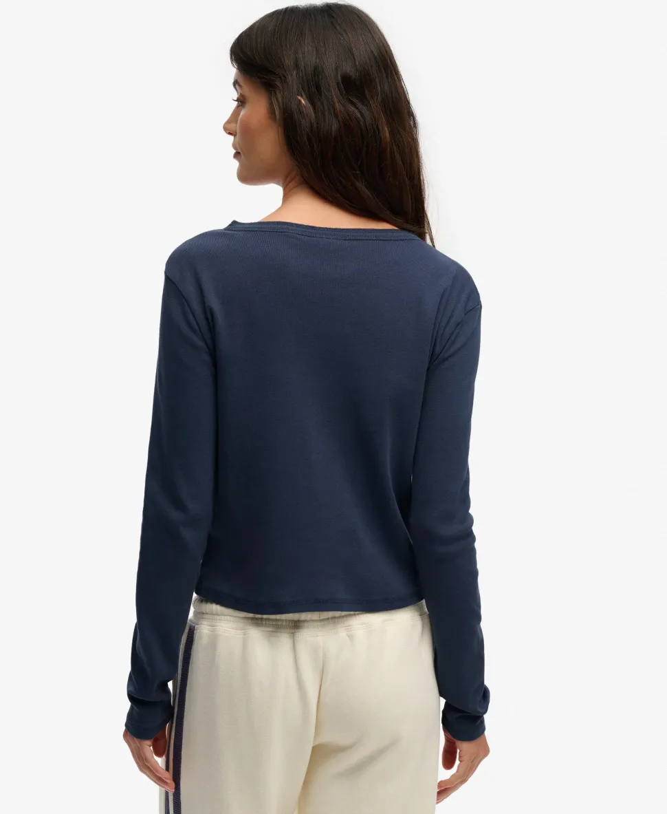 Athletic Essentials Button Down Long Sleeve Top