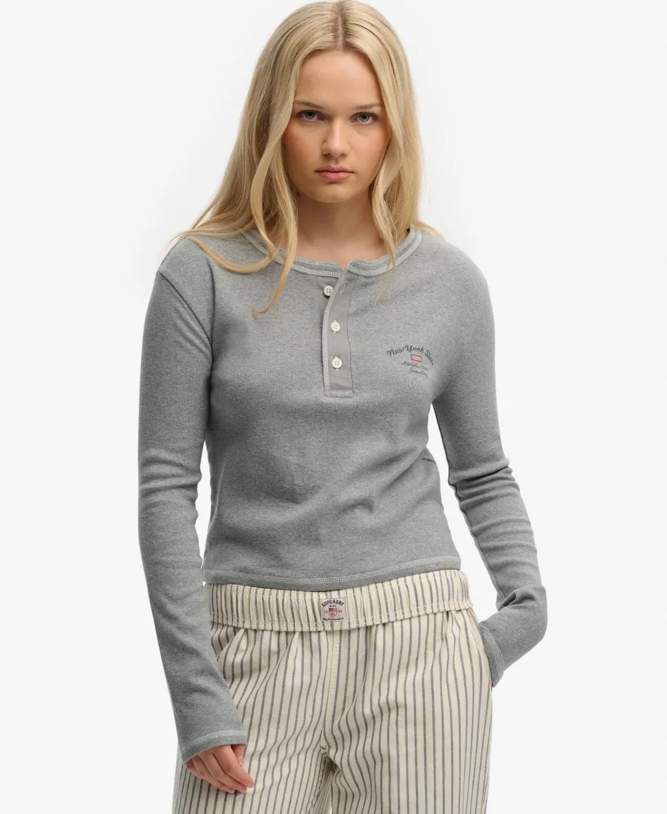 Athletic Essentials Button Down Long Sleeve Top